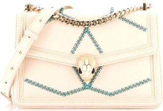 Bulgari Serpenti Forever Shoulder Bag Whipstitched Leather Small
