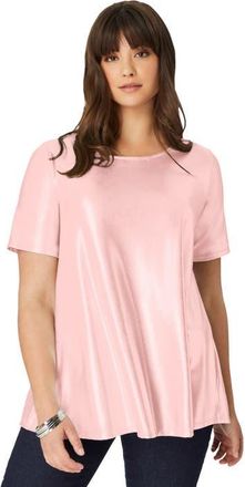 Roaman's Metallic Swing Tee in Soft Blush at Nordstrom, Size 20