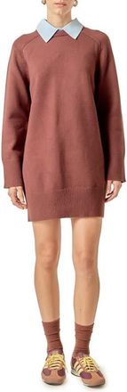 English Factory Crew Sweater Dress in Chocolate Brown at Nordstrom, Size X-Small