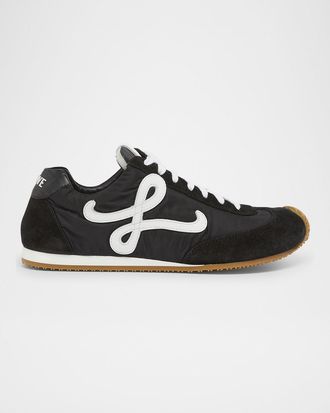 Loewe Flow Runner Suede and Leather Sneakers