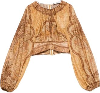Zimmermann Blusa Wanderlust con stampa - Giallo