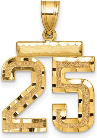 Diamond2Deal 14k Yellow Gold Medium Diamond-cut Number Charm Pendant