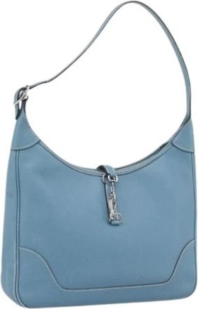 Herm&egrave;s Pre-owned Vintage Shoulder Bag - Dames - Vintage Schoudertas - Blauw - ONE Size - Leer - Vintage