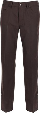 Tom Ford Nette Pantalon met Platte Voorkant - Heren - Slim Fit Jeans - Bruin - W32 - Leer - Jeans