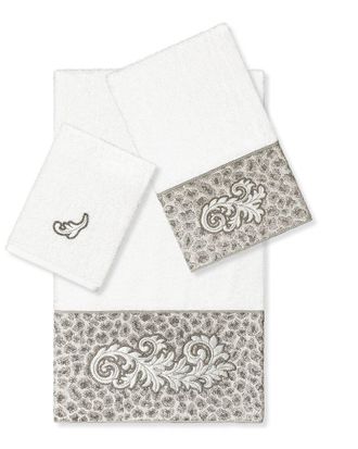 Linum Home Textiles 100% Turkish Cotton April 3Pc Embellished Towel Set