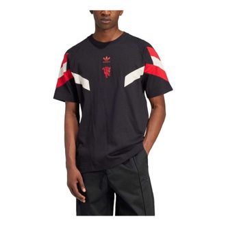 adidas Originals Manchester United FC Originals T-Shirt Asia Sizing Black Red IS6519