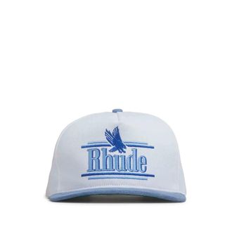 Rhude Caps, male, White, Size: ONE SIZE Logo Embroidered Cap
