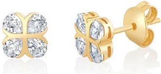 Crislu Pear Shape 4-Stone Stud Earrings in 18Kt Yellow Gold /Clear Stone at Nordstrom