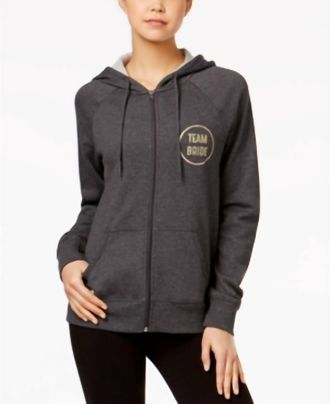 Ideology Team Bride Full Zip Hoodie In Charcoal Heather
