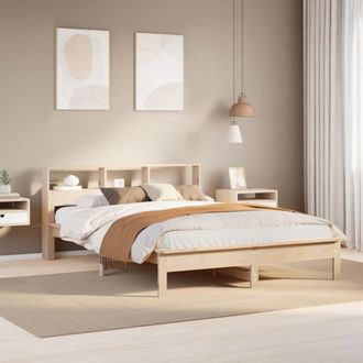 Berkfield Home Bed Frame without Mattress 140x200 cm Solid Wood Pine in Brown