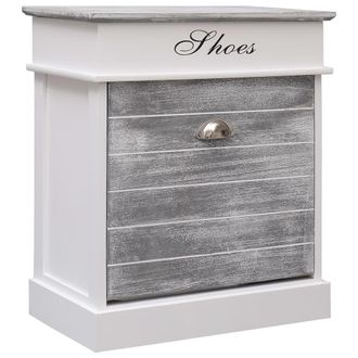 vidaXL Vidaxl - Mueble Zapatero De Madera De Paulownia Gris 50x28x58 Cm