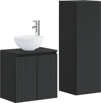 vidaXL Juego De Muebles De Ba&ntilde;o 2 Uds. Negro 33 X 34,5 X 100 Cm Vidaxl