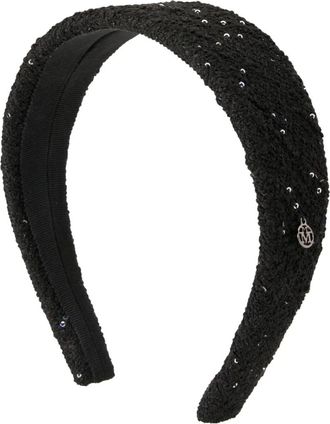 Maison Michel Cerchietto con paillettes - Nero