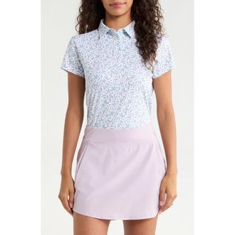 Swannies Talia Ditsy Floral Half Placket Polo in Lilac at Nordstrom, Size Xx-Large