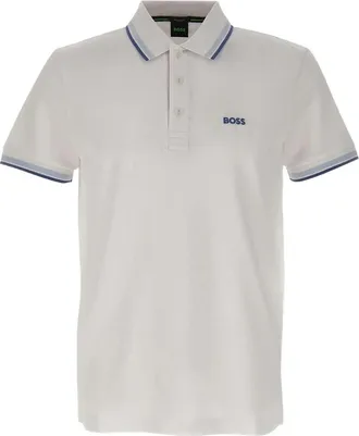 HUGO BOSS Striped-trim Pique Polo Shirt