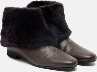 Toteme Shearling-lined leather ankle boots
