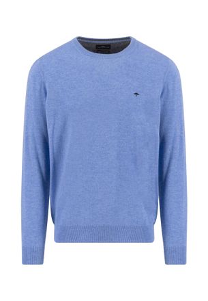 Fynch-Hatton Rundhalspullover FYNCH-HATTON, Herren, Gr. 4XL, crystal blau, Strick, Obermaterial: 90% Wolle, 10% Kaschmir, unifarben, regular fit taillenbedeckt, Ru