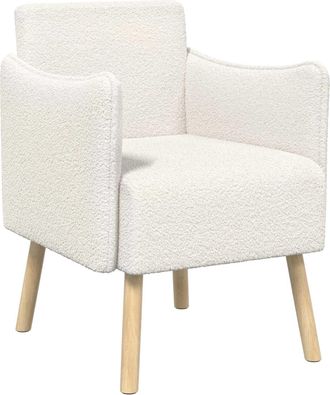 vidaXL Sill&oacute;n Decorativo Crema Boucl&eacute; Vidaxl