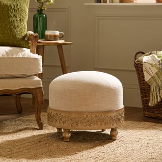 Voyage Maison Mabel Wooden Footstool in Beige