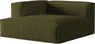 MICADONI Modulare Xl Design Chaiselongue Nuria mit Armlehne links - Samtbezug