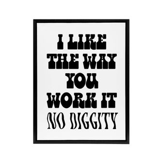 Artery8 I Like The Way You Work It Black White Cheeky Framed Canvas Art Print | Size: W24 x H32