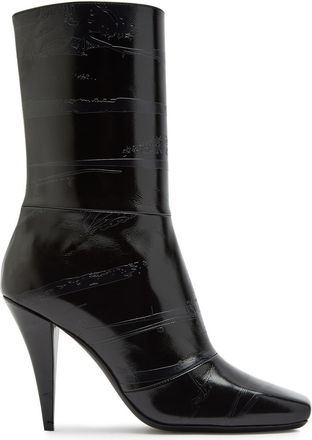 Givenchy Sliced 95 Glossed Leather Ankle Boots - Black - 40 (IT40 / UK7)