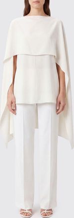 Alberta Ferretti Mantella lunga in raso con design asimmetrico