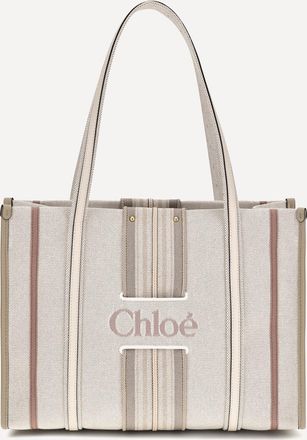 Chlo&eacute; Woody Loop canvas Tote Bag Female UNI