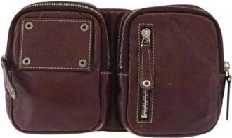 Gucci Pre-owned Vintage Leather Belt Bag - Heren - Vintage Heuptassen - Rood - ONE Size - Leer - Vintage