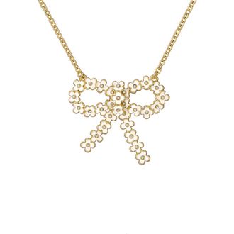 Ted Baker Bonnell Bouquet Bow Pendant Necklace in Metallic Gold at Nordstrom