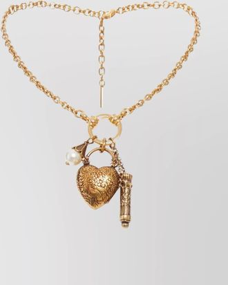 Chloé heart pendant necklace with charm and pearl