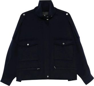 Pinko Crostino Caban Panno Double - Dames - Zomerjassen - Blauw - M - Jassen
