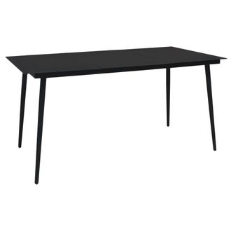 vidaXL Mesa De Comedor De Jard&iacute;n Acero Y Vidrio Negra 190x90x74 Cm Vidaxl