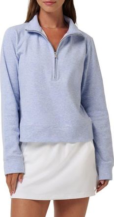 Travis Mathew Cloud Half Zip Pullover in Heather Baby Lavender at Nordstrom, Size Xx-Large