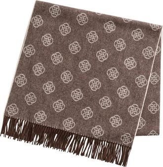 GANT Monogram Wollschal - Dames - Wintersjaals - Bruin - ONE Size - Wol - Accessoires