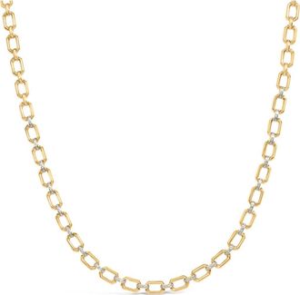 House of Brilliance Gold Vermeil.925 Sterling Silver 1/4 Cttw Diamond Bold Octagonal Link Necklace at Nordstrom