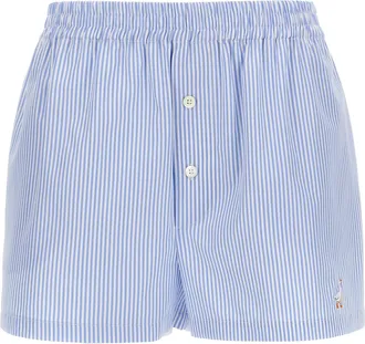 Moschino Blue Cotton Bermuda Womens Shorts