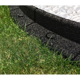 PRIMROSE Flexiborder Garden Edging for Lawns Border Edge Piece in Black | Size: 6 Pack