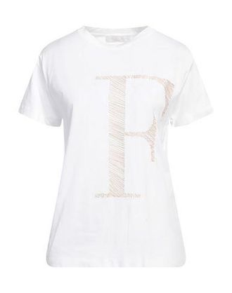 Tシャツ・カットソー Fabiana Filippi Short Sleeve T-Shirt With Delicate Jersey T-shirt, optical white for Women | Fabiana Filippi®