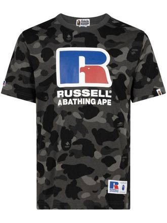 A Bathing Ape x Russell Athletic Color Camo T-shirt - men - Cotton - M - Black