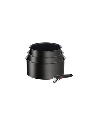 T-fal Serie De 3 Cazos De Aluminio 16/18/20cm + 1 Mango Negro - L3979202
