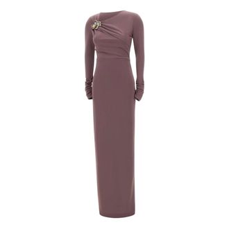 Rebecca Vallance Gowns, female, Purple, Size: XS Nala Long Sleeve Maxi Dress