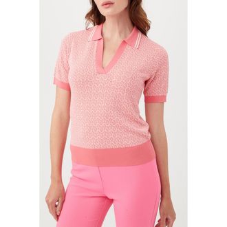 Trina Turk La Jolla Short Sleeve Sweater in Papillion Pink/White Wash at Nordstrom Rack, Size X-Small