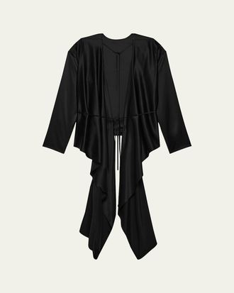 Helmut Lang Draped Silk Satin Scarf Top