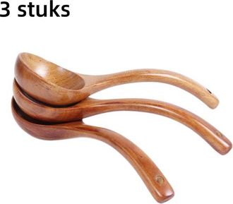 OEM Juego De 3 Piezas: Cuchara De Madera De Mango Largo, Cuchara Para Guisos, Cuchara Para Gachas), 7,5 X 25,5 Cm, Color Madera