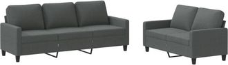 vidaXL Vidaxl - Juego De Sof&aacute;s Con Cojines 2 Piezas Tela Gris Oscuro