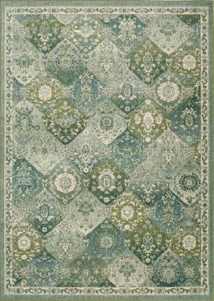 Nazar Rugs Alfombra de sal&oacute;n vintage - pelo corto y suave verde 200x290