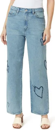 Habitual Wythe Hearted High Waist Relaxed Straight Leg Jeans in Aire at Nordstrom, Size 27