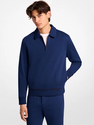 Michael Kors Terry Cotton Blend Polo Sweater