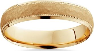 Pompeii3 Mens 14K Yellow Gold Hammered 5mm Wedding Band Size Selectable